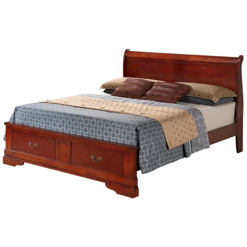Lit en panneau de bois King Storage