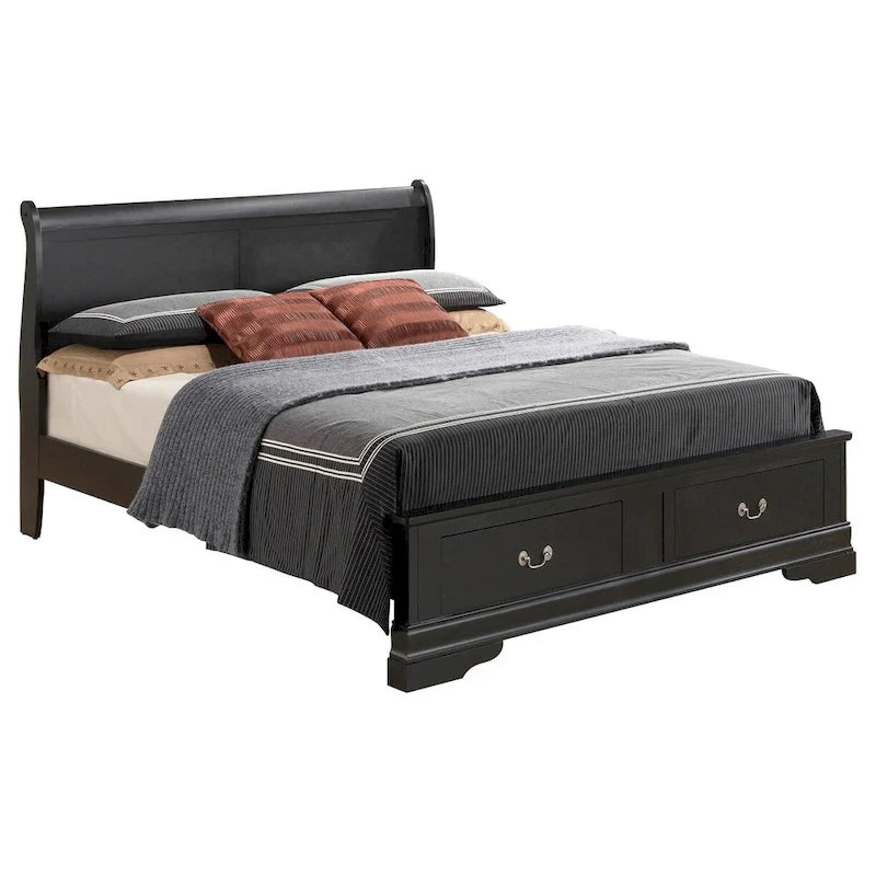 Lit en panneau de bois King Storage