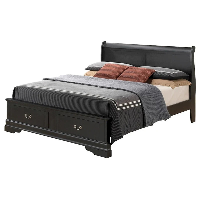 Lit en panneau de bois King Storage