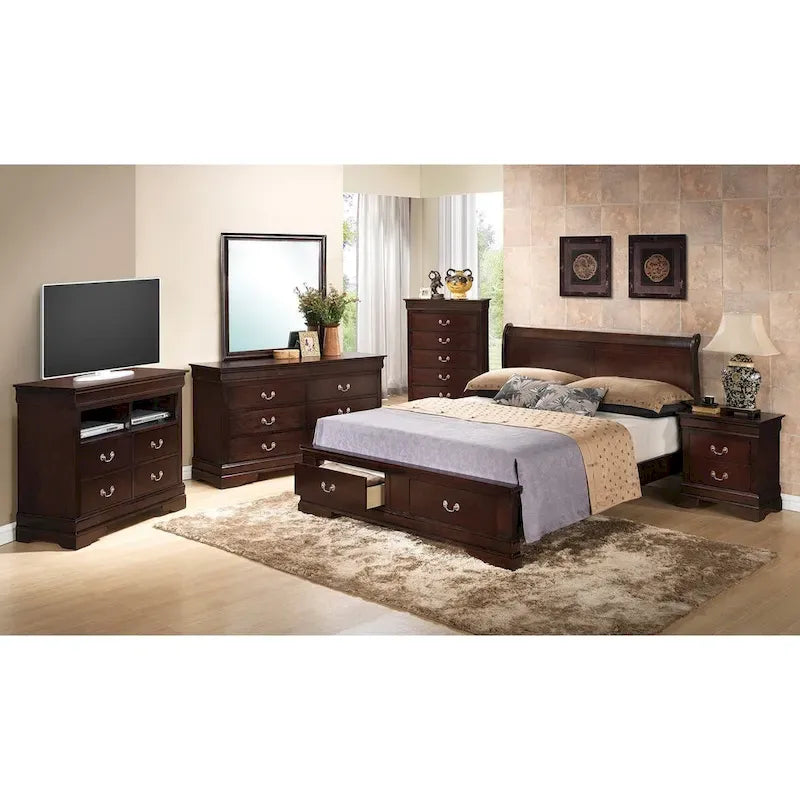 Lit en panneau de bois King Storage