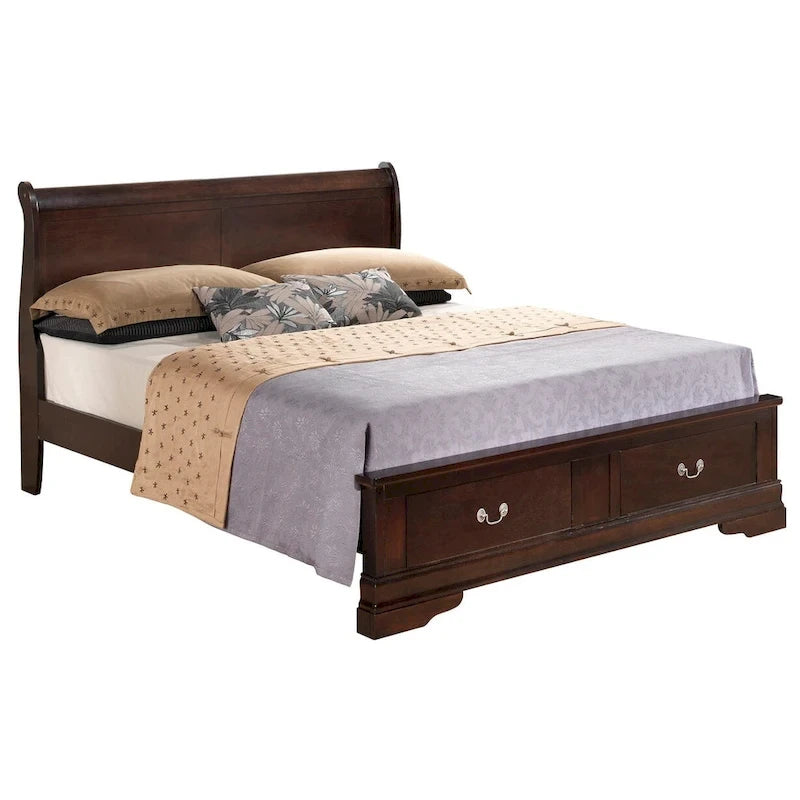 Lit en panneau de bois King Storage