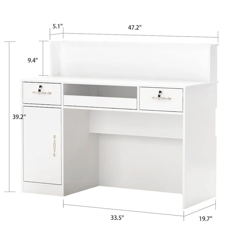 Bureau de réception rectangulaire en bois Secrétaire Bureau d'ordinateur