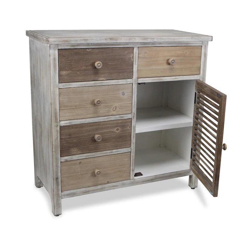 Meuble d'appoint rustique en bois massif marron 32
