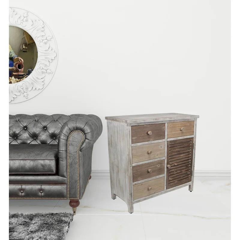 Meuble d'appoint rustique en bois massif marron 32