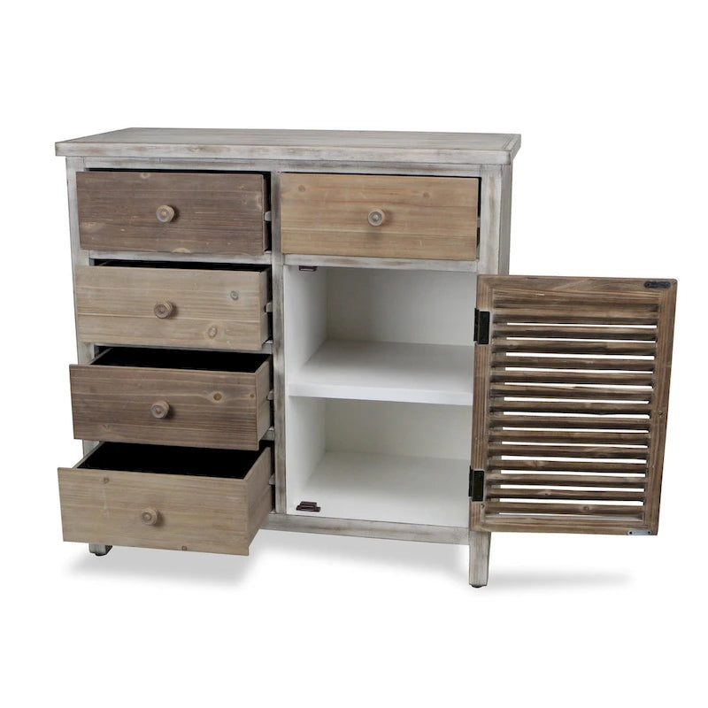 Meuble d'appoint rustique en bois massif marron 32
