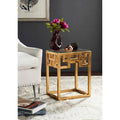 SAFAVIEH Porfiria Antique Gold Leaf End Table - 16 x 12 x 20.5 - 16Wx12Dx21H
