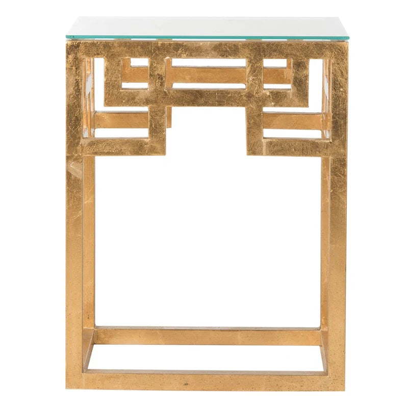 Table d'appoint feuille d'or style antique