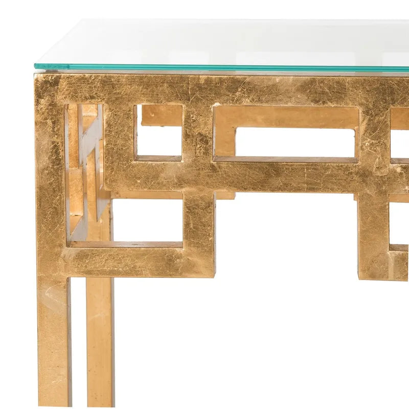 Table d'appoint feuille d'or style antique