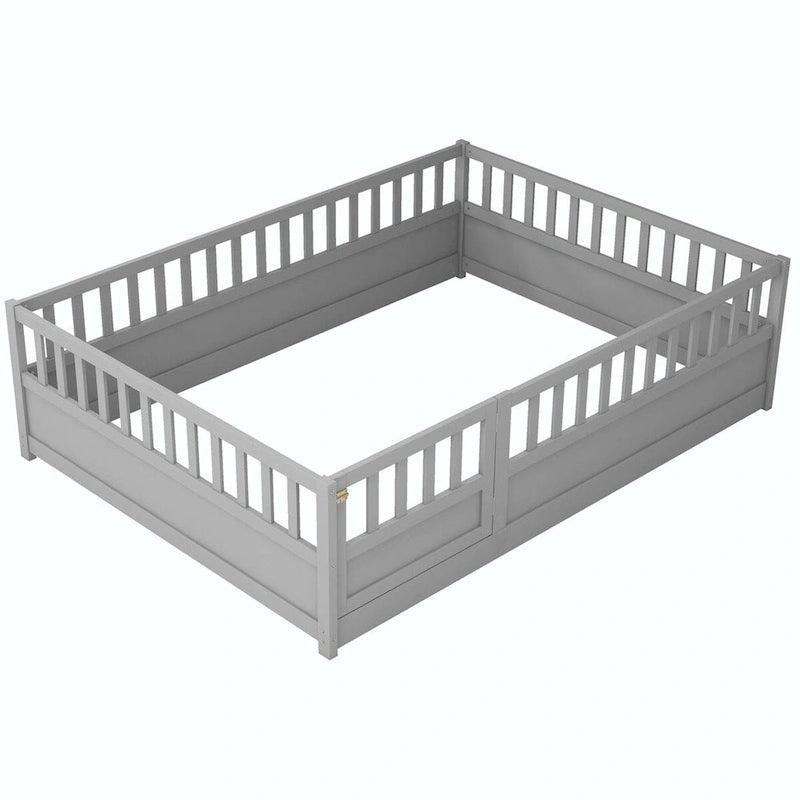 Lit au sol en bois pour enfant sans sommier à lattes