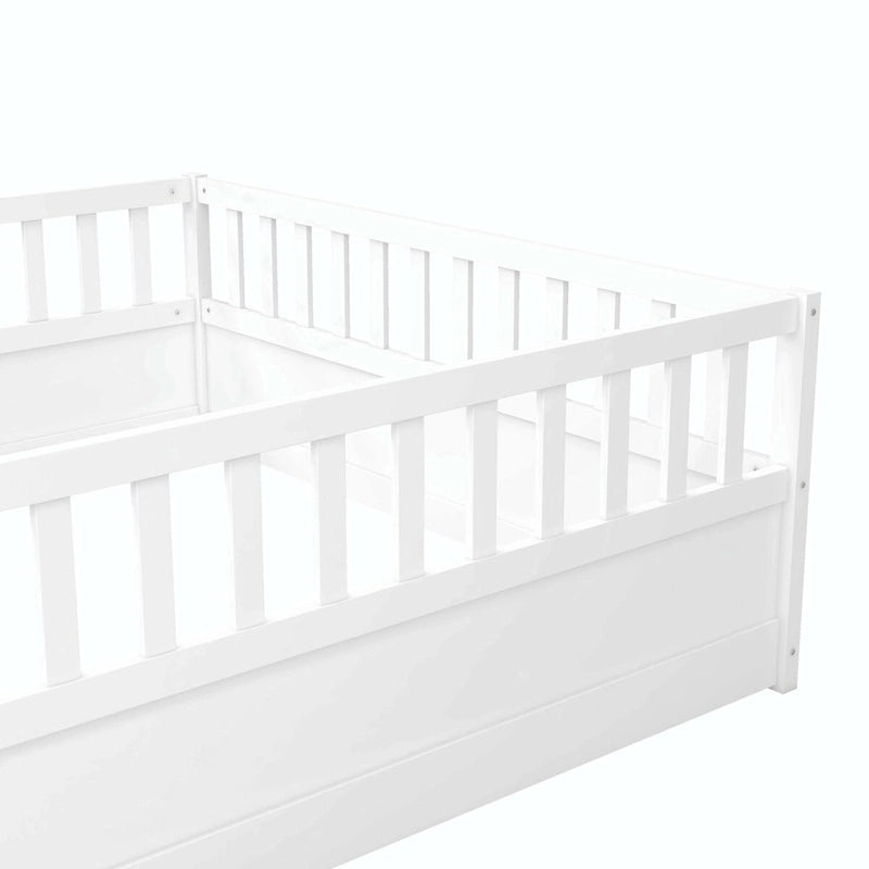 Lit au sol en bois pour enfant sans sommier à lattes