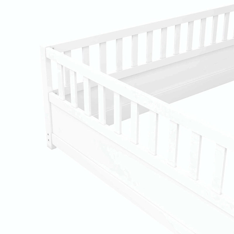 Lit au sol en bois pour enfant sans sommier à lattes