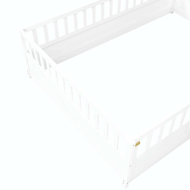 Lit au sol en bois pour enfant sans sommier à lattes
