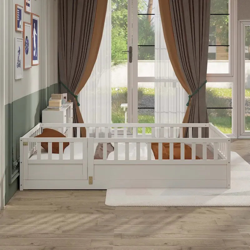 Lit au sol en bois pour enfant sans sommier à lattes