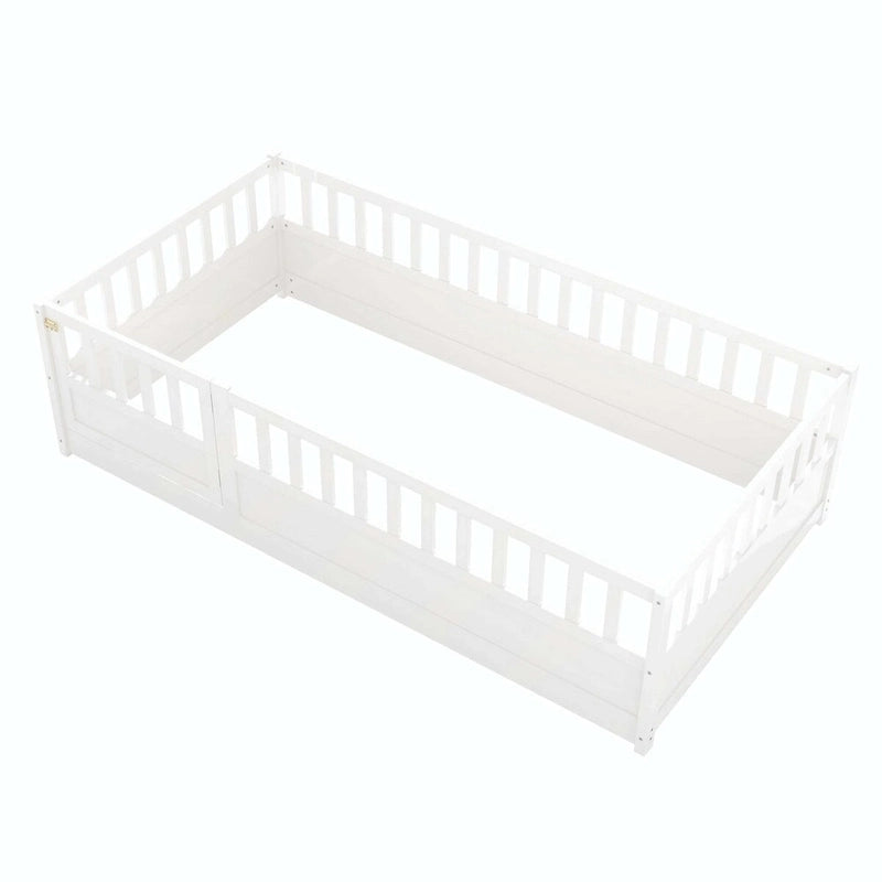 Lit au sol en bois pour enfant sans sommier à lattes