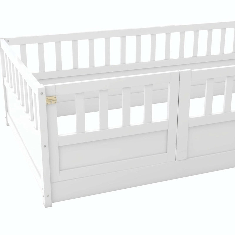 Lit au sol en bois pour enfant sans sommier à lattes