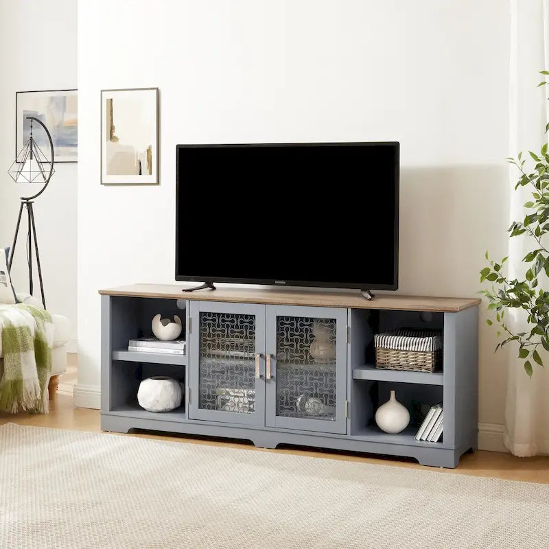 Meuble TV de style ferme moderne pour téléviseurs jusqu'à 80 pouces
