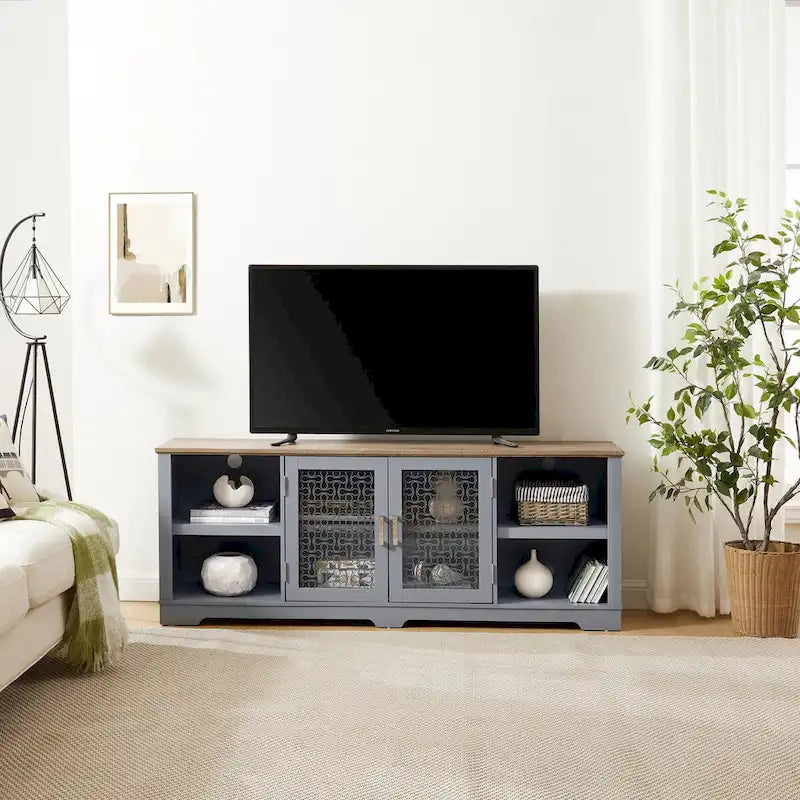 Meuble TV de style ferme moderne pour téléviseurs jusqu'à 80 pouces
