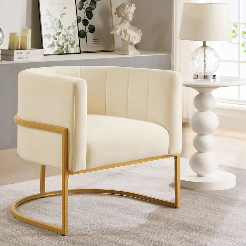 Fauteuil d'appoint en velours du milieu du siècle avec dossier incurvé
