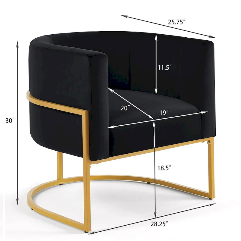 Fauteuil d'appoint en velours du milieu du siècle avec dossier incurvé