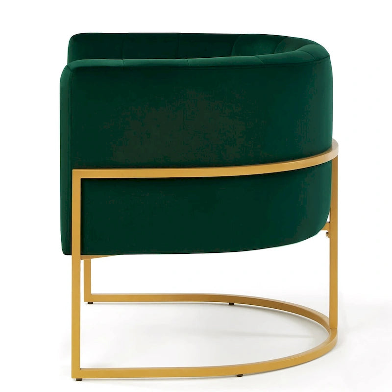 Fauteuil d'appoint en velours du milieu du siècle avec dossier incurvé