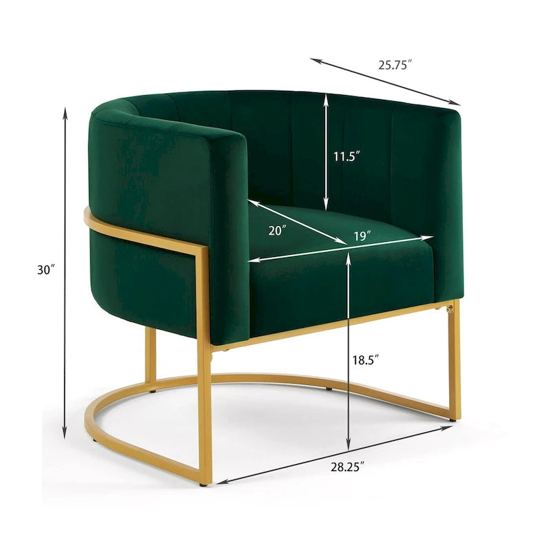 Fauteuil d'appoint en velours du milieu du siècle avec dossier incurvé