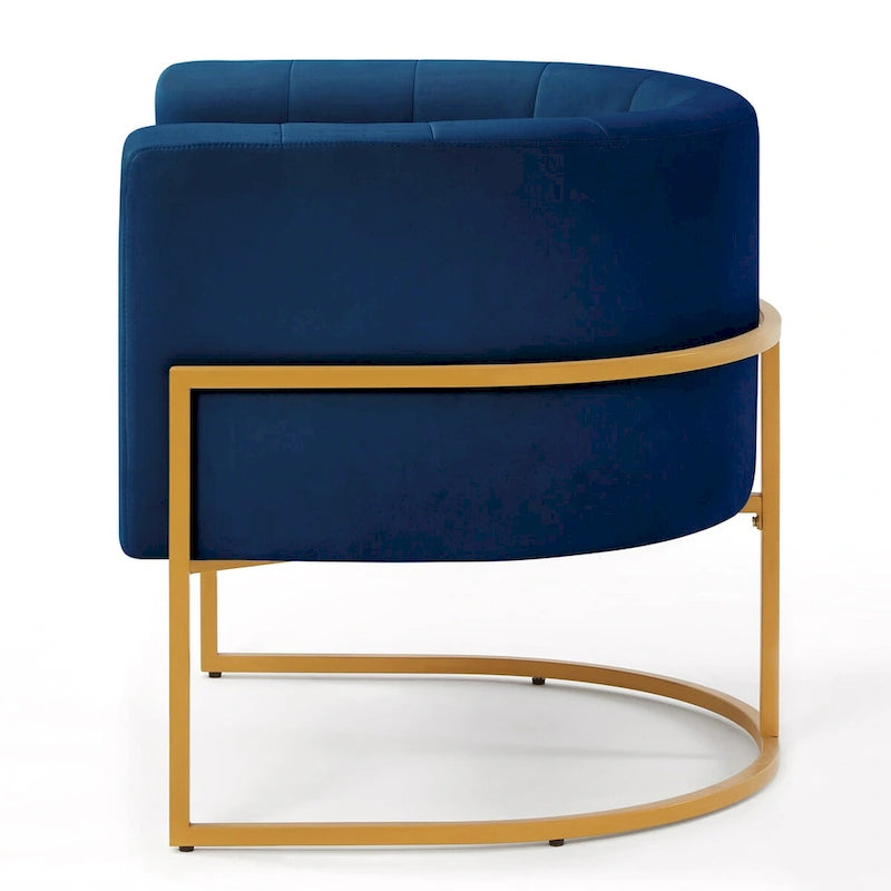 Fauteuil d'appoint en velours du milieu du siècle avec dossier incurvé