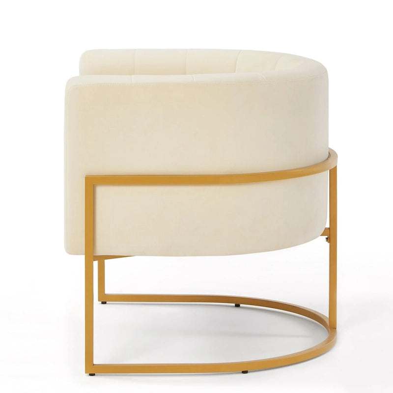 Fauteuil d'appoint en velours du milieu du siècle avec dossier incurvé
