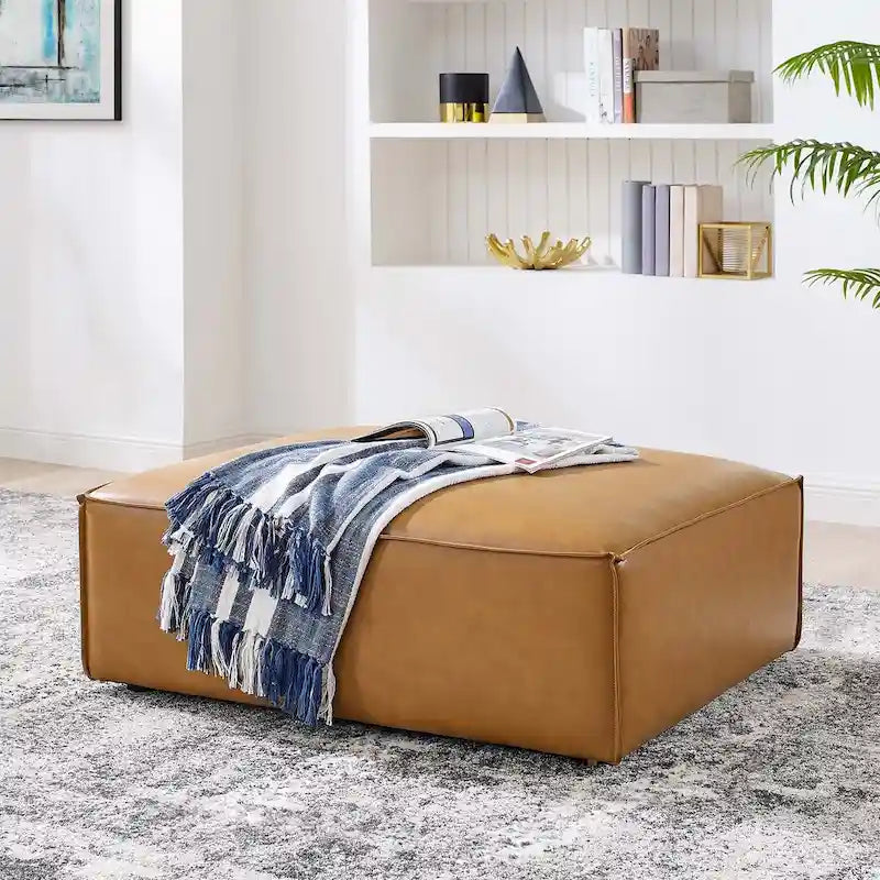 Pouf en cuir