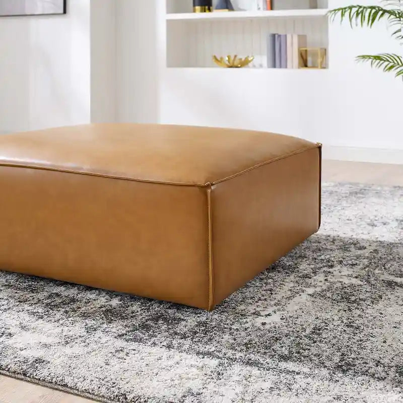 Pouf en cuir
