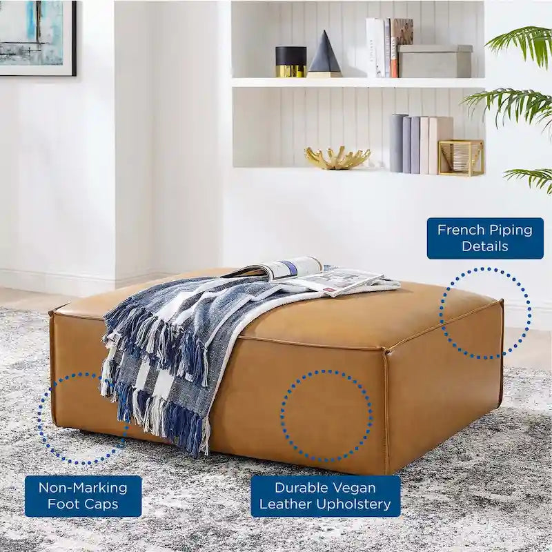 Pouf en cuir