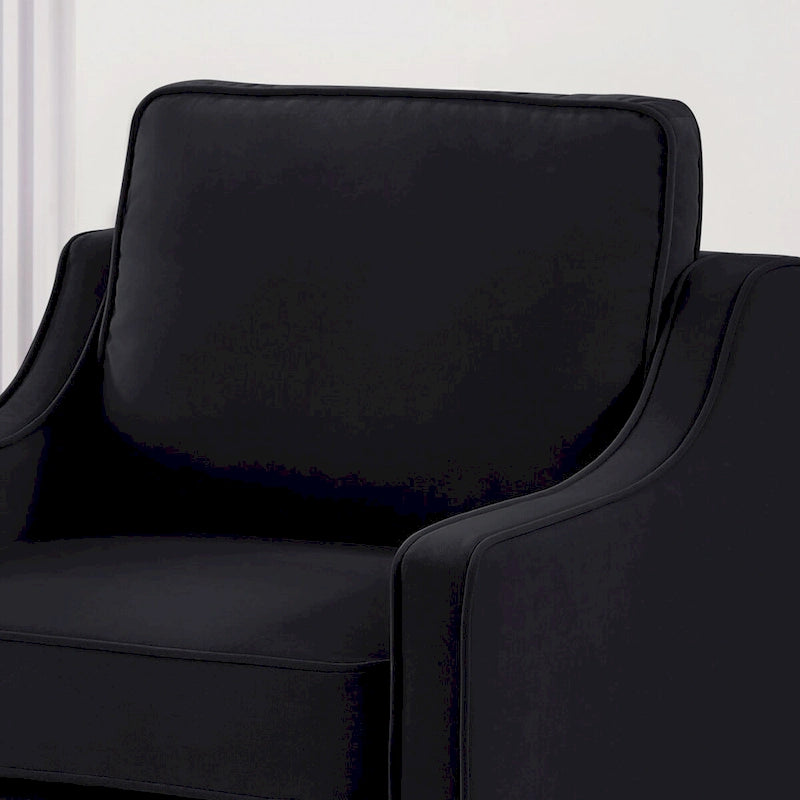 Fauteuil, canapé simple de salon avec pieds en bois, fauteuil d'appoint en velours rembourré