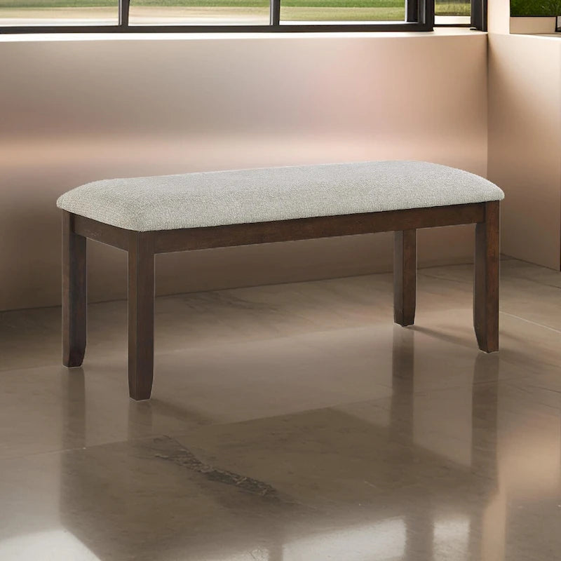 Banc de 109 cm, revêtement en polyester gris