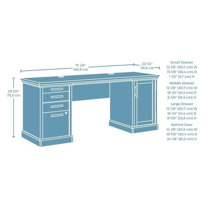 Bureau de 72 pouces avec espace pour les jambes