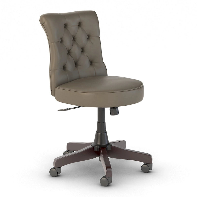 Chaise de bureau capitonnée à dossier mi-hauteur avec boutons décoratifs