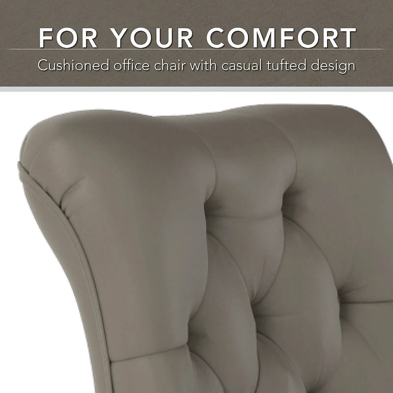 Chaise de bureau capitonnée à dossier mi-hauteur avec boutons décoratifs