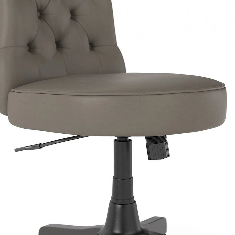Chaise de bureau capitonnée à dossier mi-hauteur avec boutons décoratifs