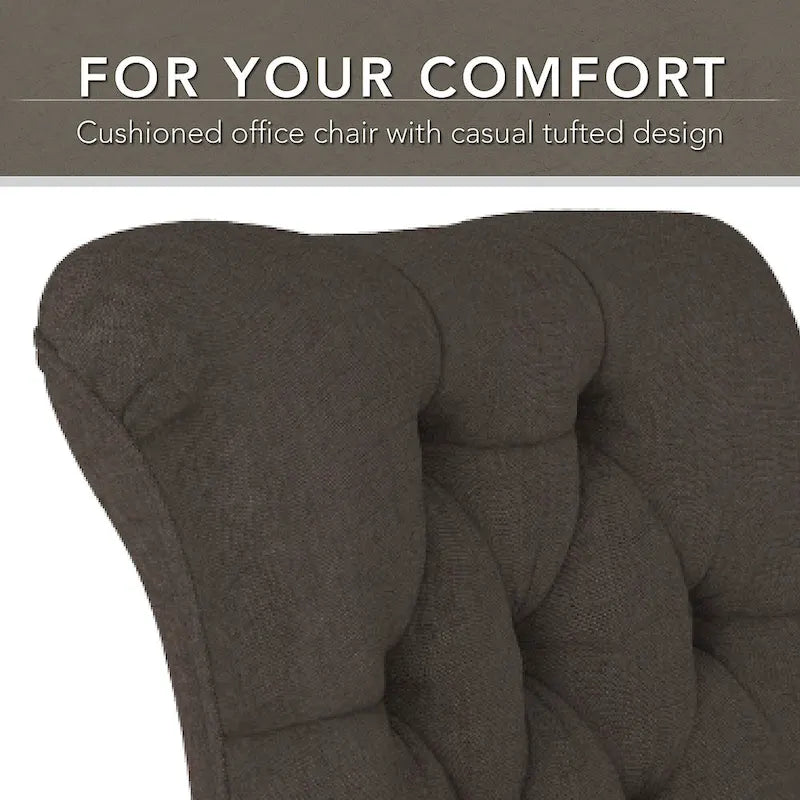 Chaise de bureau capitonnée à dossier mi-hauteur avec boutons décoratifs