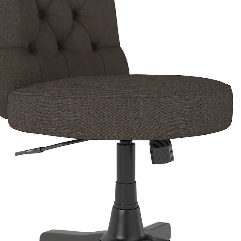 Chaise de bureau capitonnée à dossier mi-hauteur avec boutons décoratifs