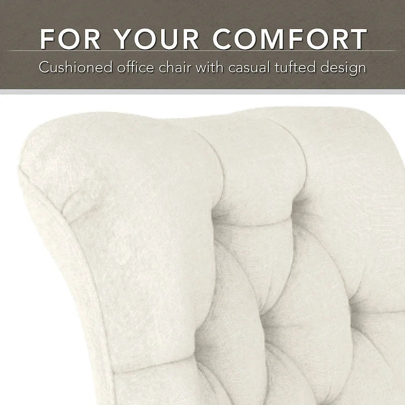 Chaise de bureau capitonnée à dossier mi-hauteur avec boutons décoratifs