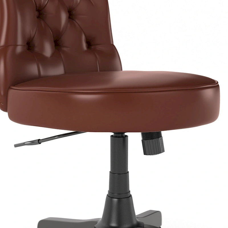 Chaise de bureau capitonnée à dossier mi-hauteur avec boutons décoratifs