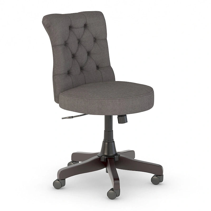 Chaise de bureau capitonnée à dossier mi-hauteur avec boutons décoratifs