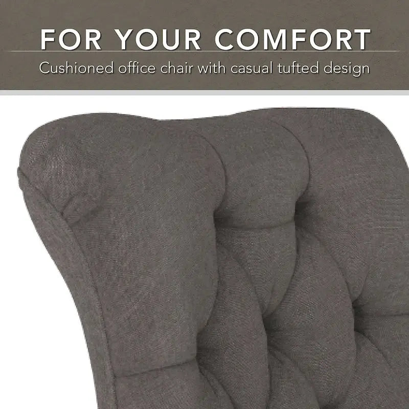Chaise de bureau capitonnée à dossier mi-hauteur avec boutons décoratifs