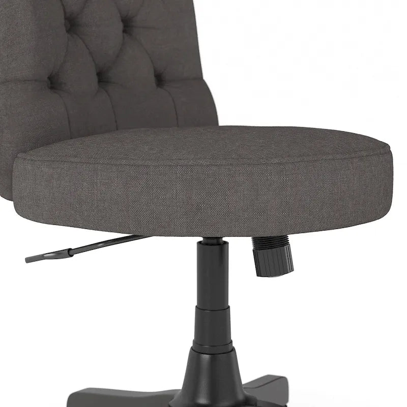 Chaise de bureau capitonnée à dossier mi-hauteur avec boutons décoratifs