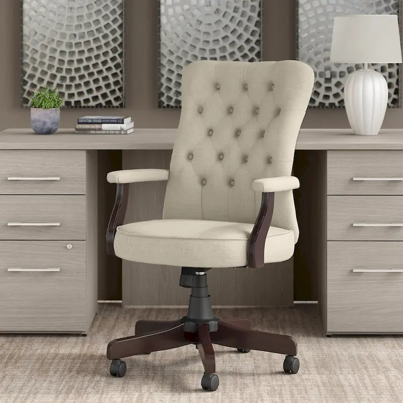 Fauteuil de bureau à dossier haut avec accoudoirs